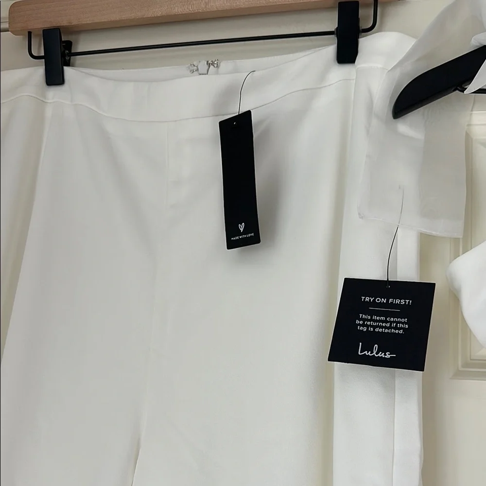 NWT Lulu's Elegant White Two-Piece Set - Picture 6 of 8